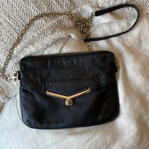Botkier black leather crossbody chain bag